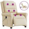 VidaXL Electric Massage Recliner Cream Fabric 3303312