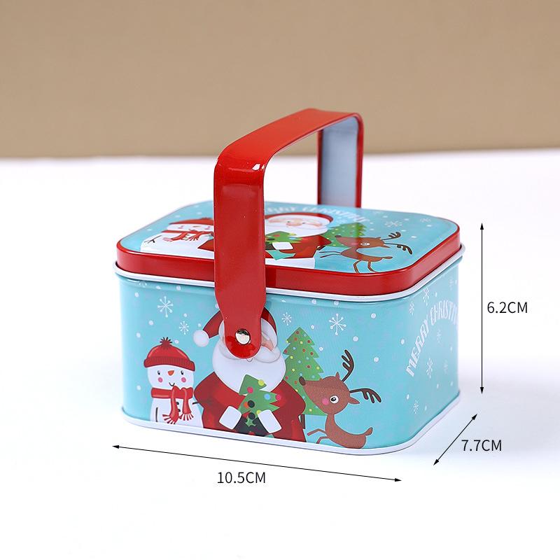 Tin Box Metal Snack Box Biscuit Box Handheld For Holiday Children'S Christmas