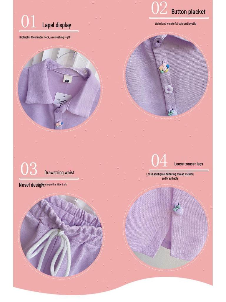 Fishy Fun Summer Wear: Baby Girl Short Sleeve Top + Shorts Set RX1107