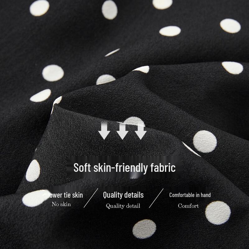 Demana Romantic Polka Dot Chiffon Dress