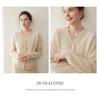 V-Neck Air Layer Cashmere Women's Knit Cardigan - Loose, Slimming, Single-Breasted Top