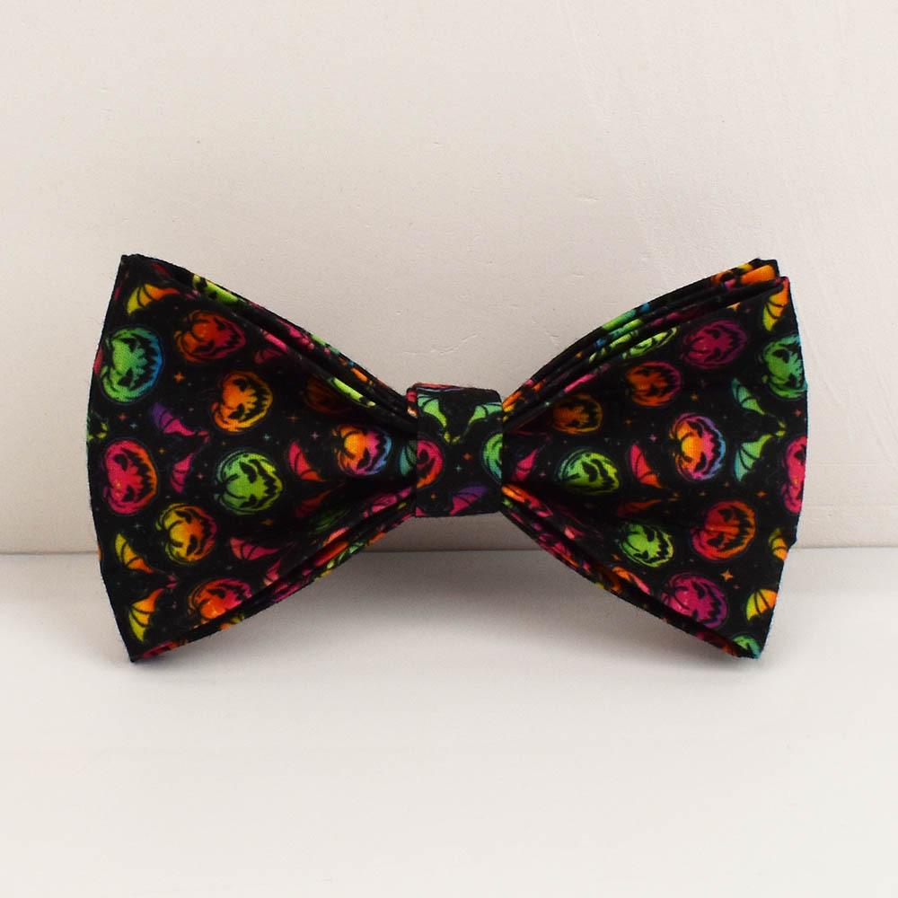 

Halloween Colorful Pumpkin Dog Collar & Vest with Engravable Bowknot Extra Small