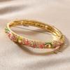 Gold Plated Cloisonne Bracelet Double Bangle Traditional Chinese Double Bangle Flower Pattern Enamel Design Ethnic Bracelet