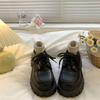Black Platform Versatile Lace-up Small Leather Shoes Women's 2025 Spring and Summer New Retro British Style Japanese Jk Single Shoes