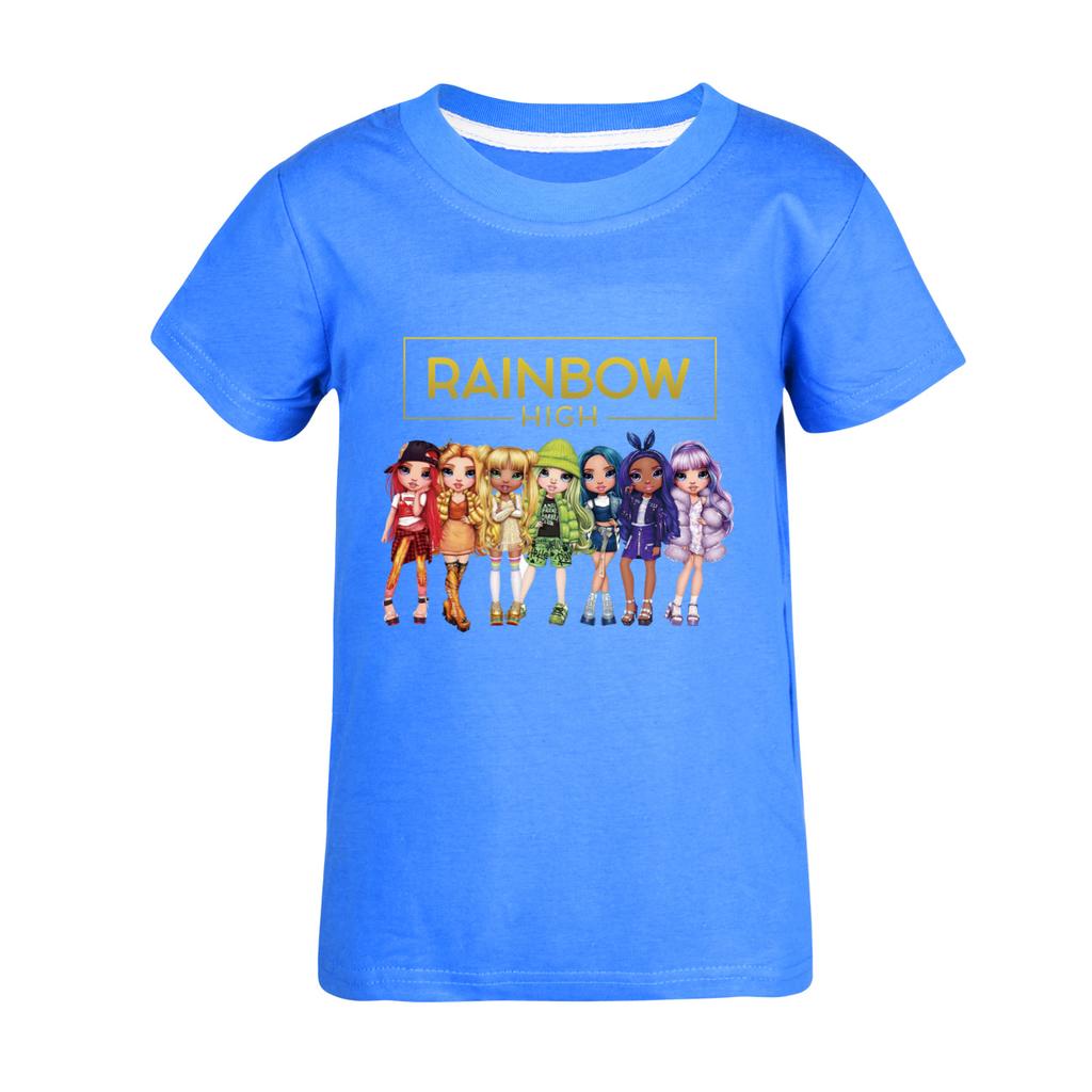 Fantasy Friends Rainbow High T-Shirt Kinder Sommerkleidung Mädchen Kurzarm Oberteile Kleinkind Junge Mode Streetwear Kinderkleidung