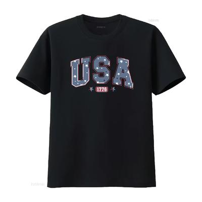 USA 1776 T Shirt America Fourth of July 4th Patriotic EsT Red White and Blue Vintage Washed Top For Everyday Wear Stretched