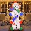JOYFY 6 FT Christmas Inflatable Decoration Stacked Snowman with Build-in LEDs Inflatables for Xmas Party Home Christmas Décor