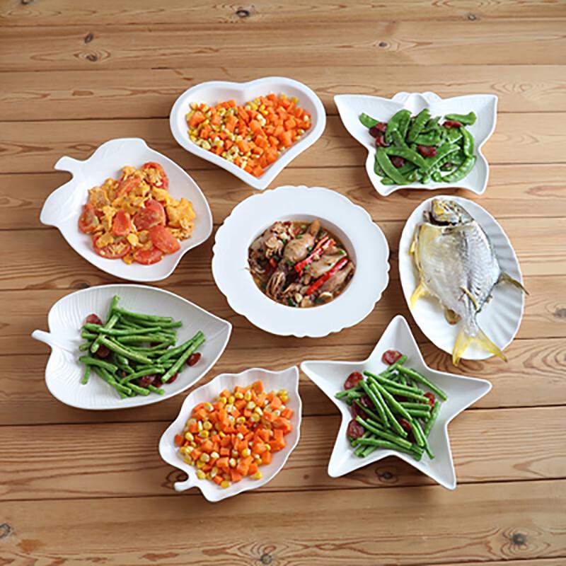 Xidian Ceramic Irregular Dinner Plate Set 8-piece Moderate Size