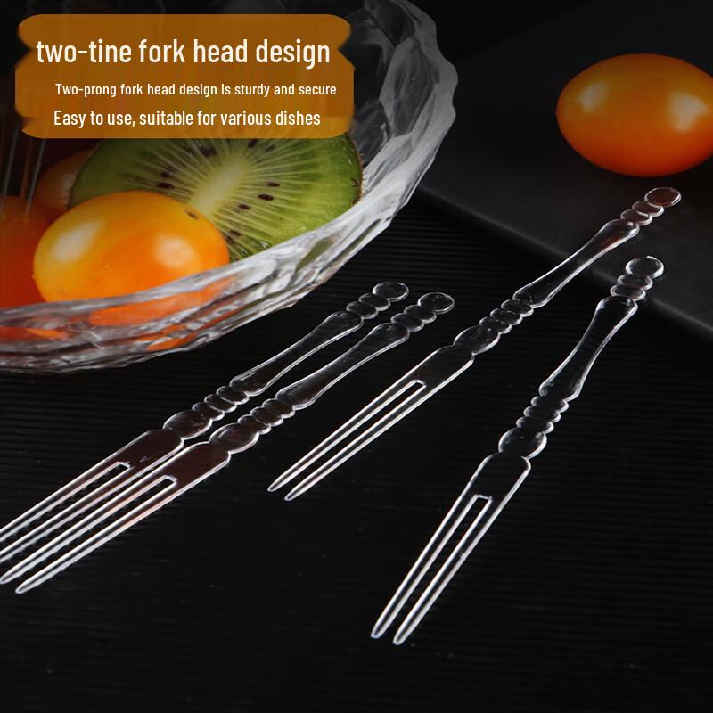 Disposable Individually Wrapped Transparent Plastic Fruit Picks & Cake Forks