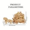 Rustic 3D Horse-Drawn Cart Assembly Kit - 3D Wooden Puzzle Diy Carriage Model, Tabletop Decor Craft With Night Light - Festive D