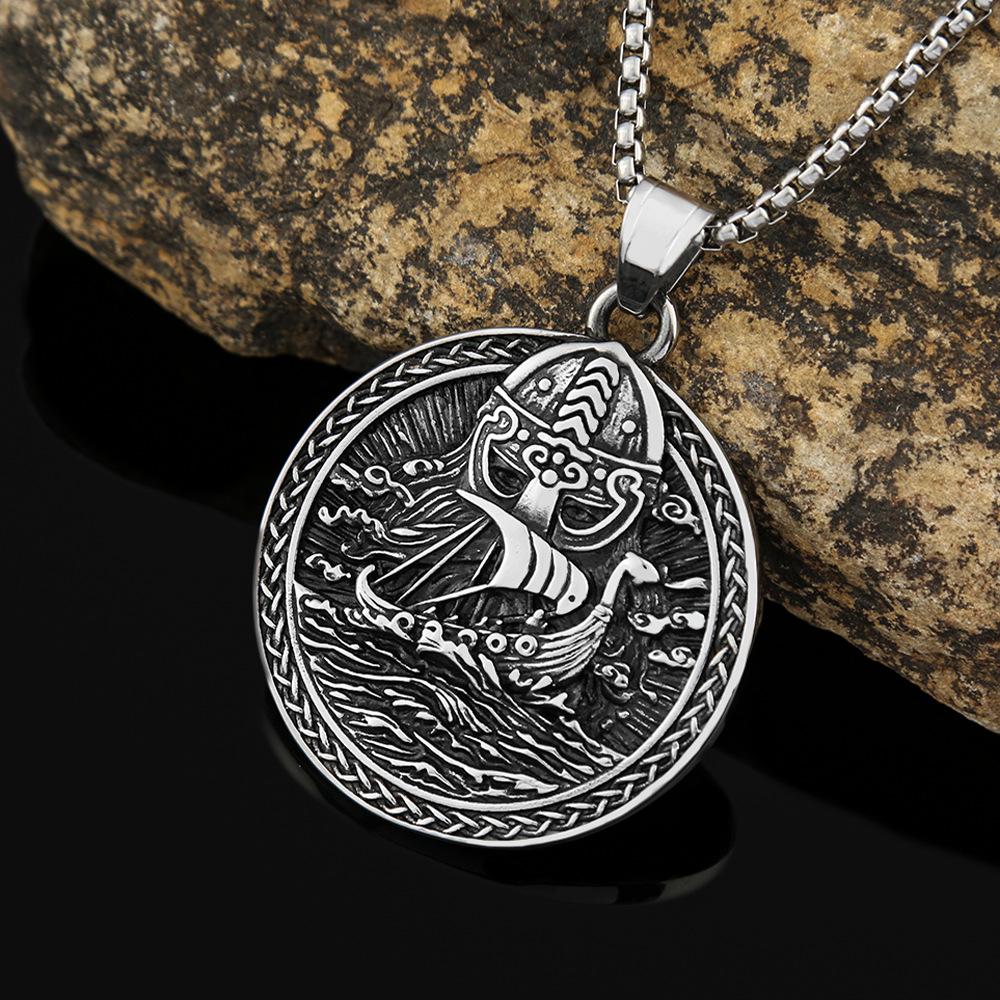 Titanium Steel Necklace European and American Men's Fashion Domineering Stainless Steel Pendant Pendant