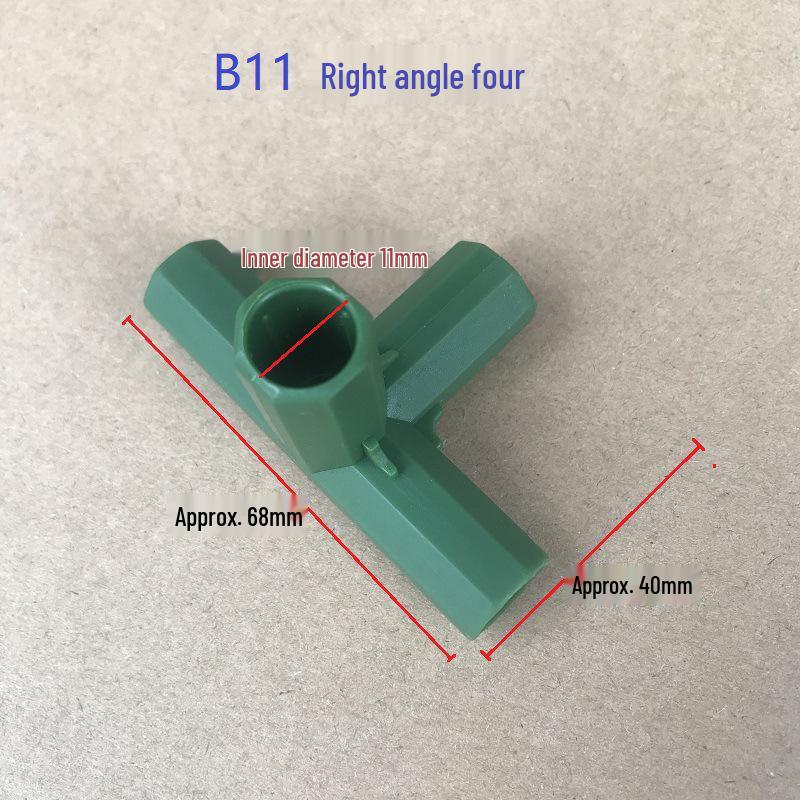 Right-Angle Three-Way Greenhouse Heating Tent Connector for Gardening Tools.