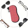 Pink Heart Pattern Soft Eyeglasses Sunglasses Case, Portable Scratch Proof Spectacle Pouch, Lightweight Travel Glasses Holder Bag