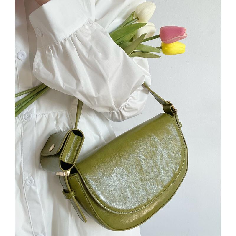 New Trendy Street Saddle Bag Retro Trendy Fashionable Shoulder Bag Simple and Atmospheric Crossbody Bag for Women