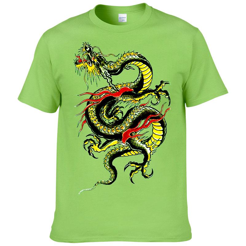 Streetwear Kurzarm T-Shirt Herren Sommer Baumwolle Druck Drachen T-Shirt Mode Lässig Harajuku Kleidung Kleidung F195