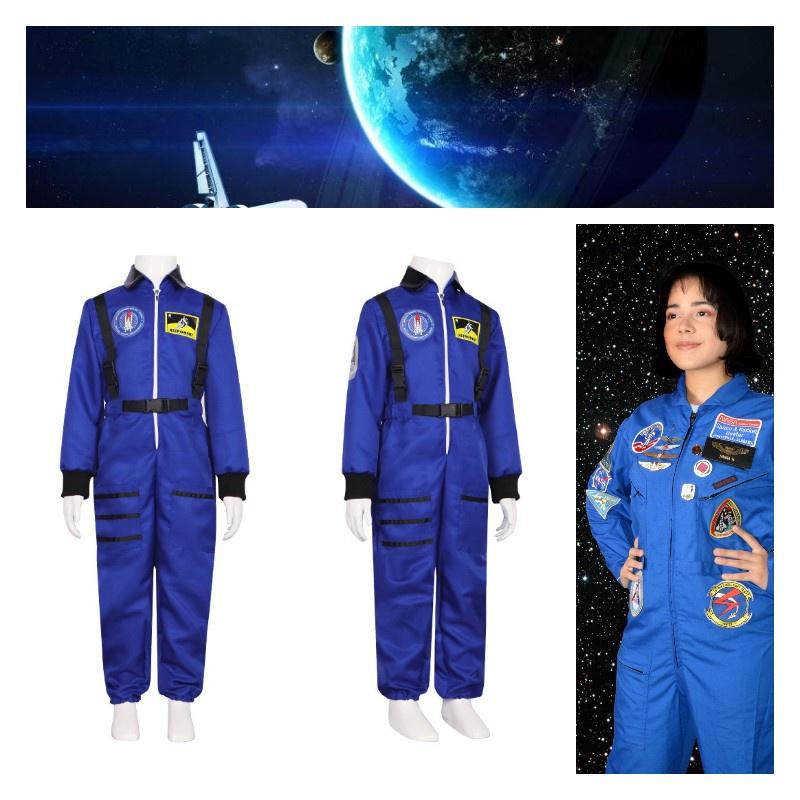 Astronaut Halloween Costume For Kids Polyester Space Suit For Cosplay And Parties