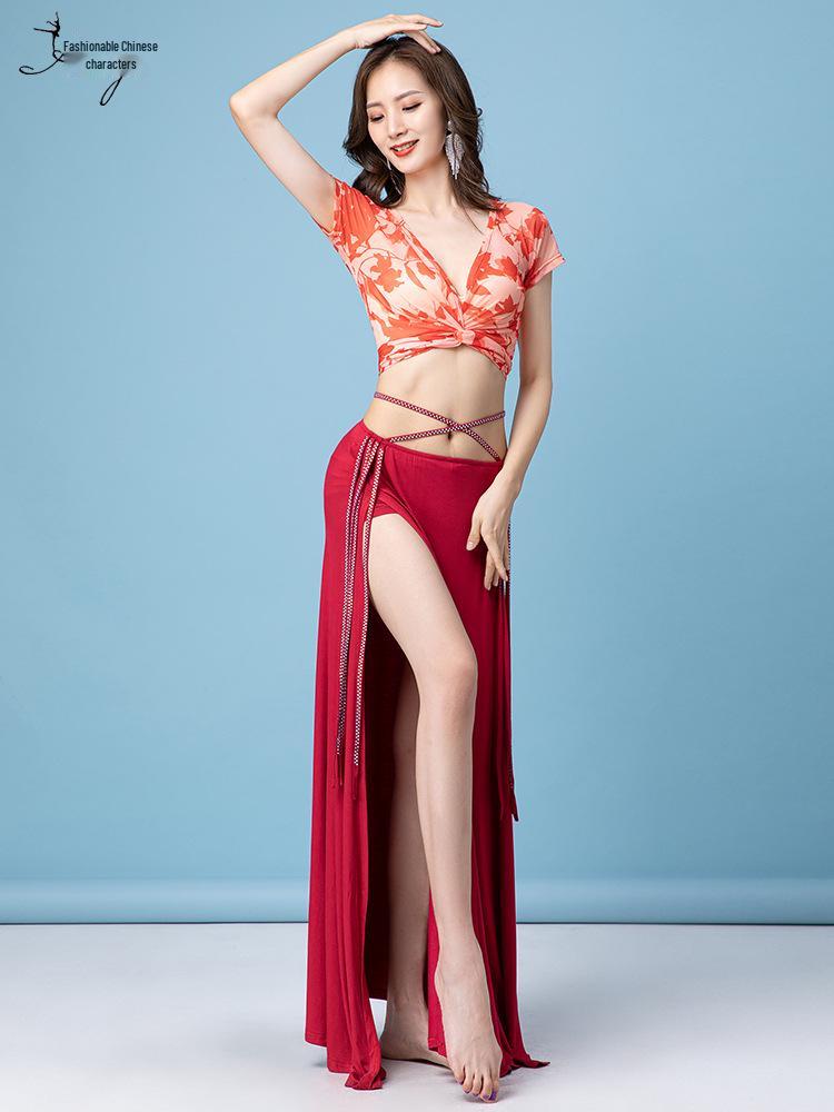 Huayu Sexy Belly Dance Slit Skirt Set – Women's Oriental Performance & Practice Outfit