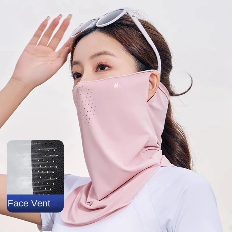 Unisex UV Protection Outdoor Neck Wrap Cover Sports Sun Proof Bib Ice Silk Mask Face Cover Neck Wrap Cover Sunscreen Face Scarf