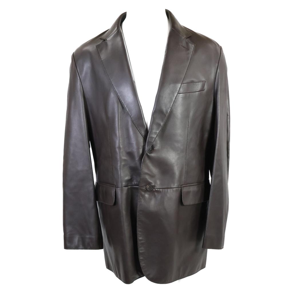 Brioni Excellent condition, genuine domestic lamb leather 2B tailored jacket Jacket 54 Dark brownUsed