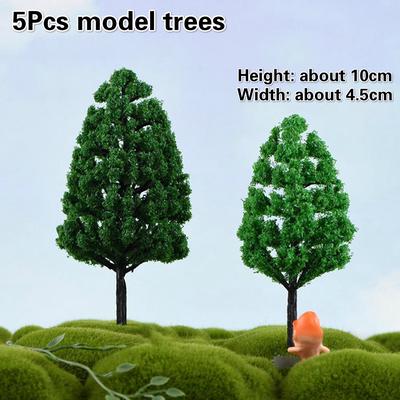 5Pcs 1:75-100 Artificial Trees Model Green Plant for Train Railroad Diorama Wargame Park Landscape Scenery