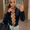 European and American Sexy Trendy Hot Girl Pure Desire Hollowed Out Fishing Net Long Sleeved Autumn and Winter Lace Up Slim Fit Top