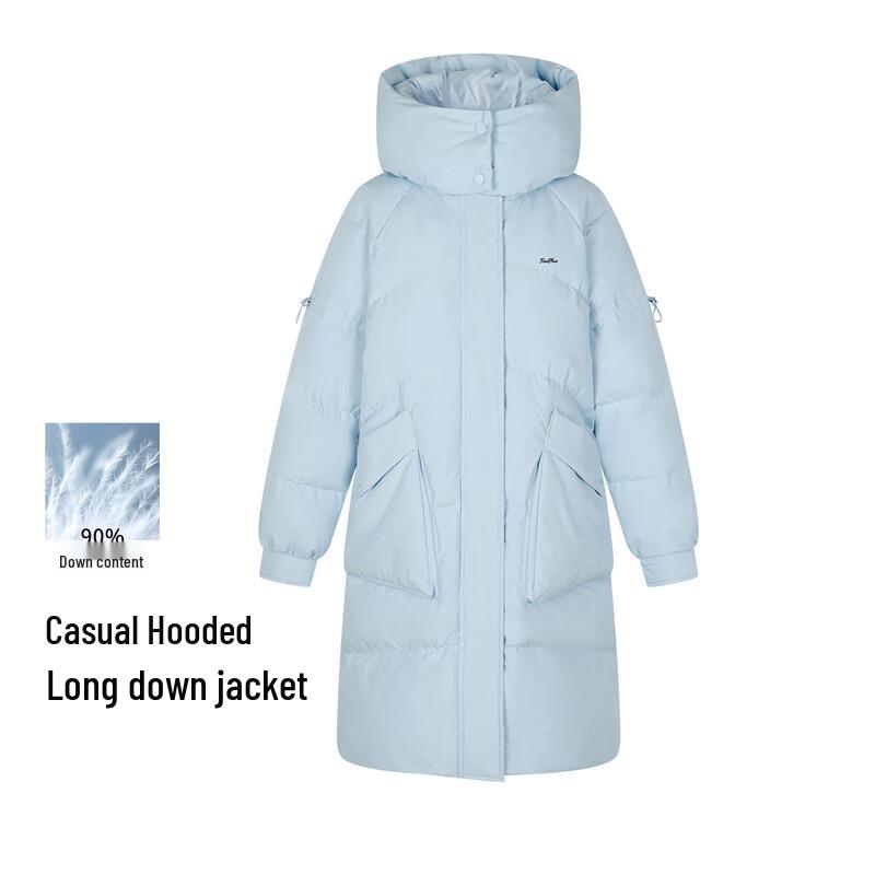 FivePlus Women s Hooded 90% Duck Down Mid-Length Puffer Jacket S