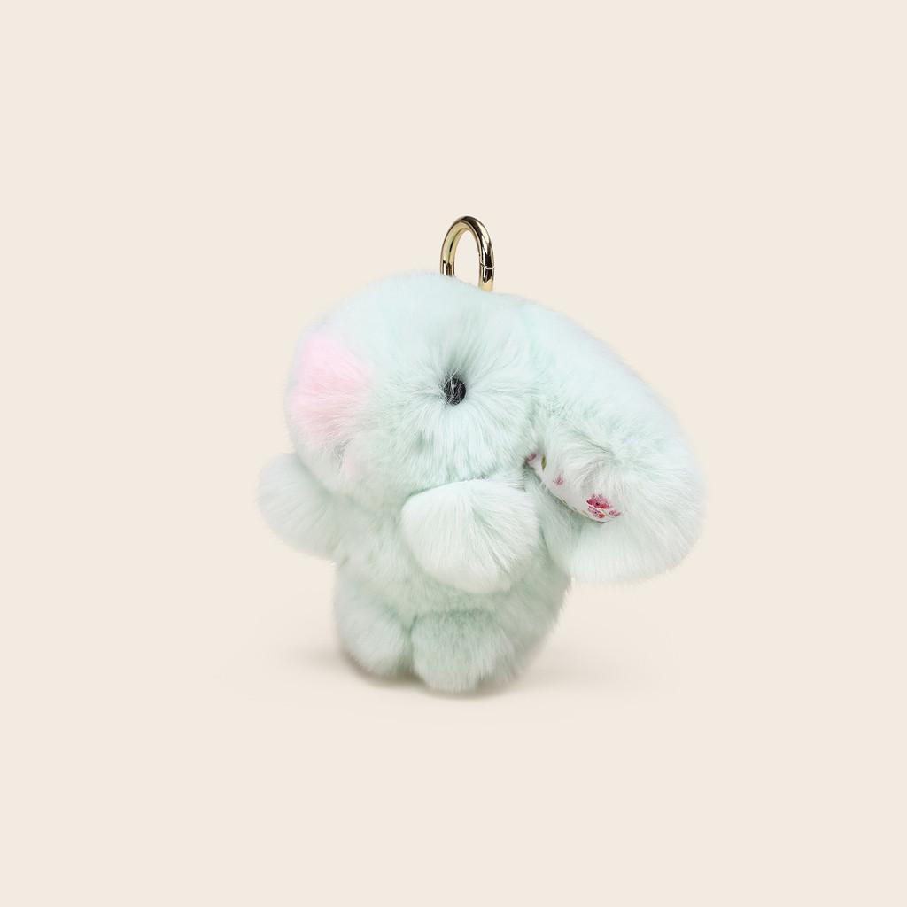 Bunny Keychain Plush With Flower Print For Bag Pendant Decoration Gift Kids