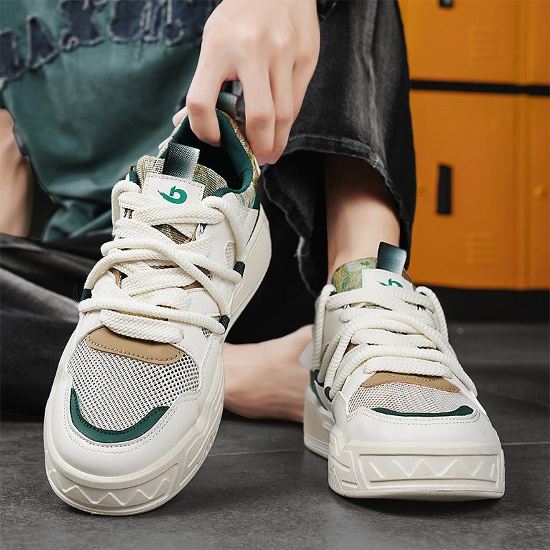 Mesh Breathable Sports Thick Sole Heightening Men'S Board Shoes Fashion Daily Leisure Work Trendy Shoes