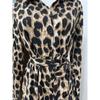 Women's Leopard Print Dress Spring Long Sleeve Lapel Lace-up Button Up Loose Casual Sexy Dress Women Summer Elegant A Line Office Ladies Long Dresses