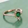 Elegant Green Zircon Copper Ring - Perfect Christmas Gift for Her