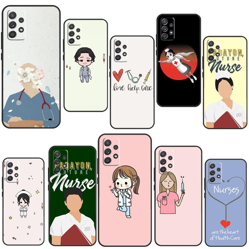 Nurse Medical Medicine Health Case For Samsung A54 A34 A14 A13 A23 A33 A53 A73 A51 A71 A72 A12 A22 A32 A42 A52 Back Cover