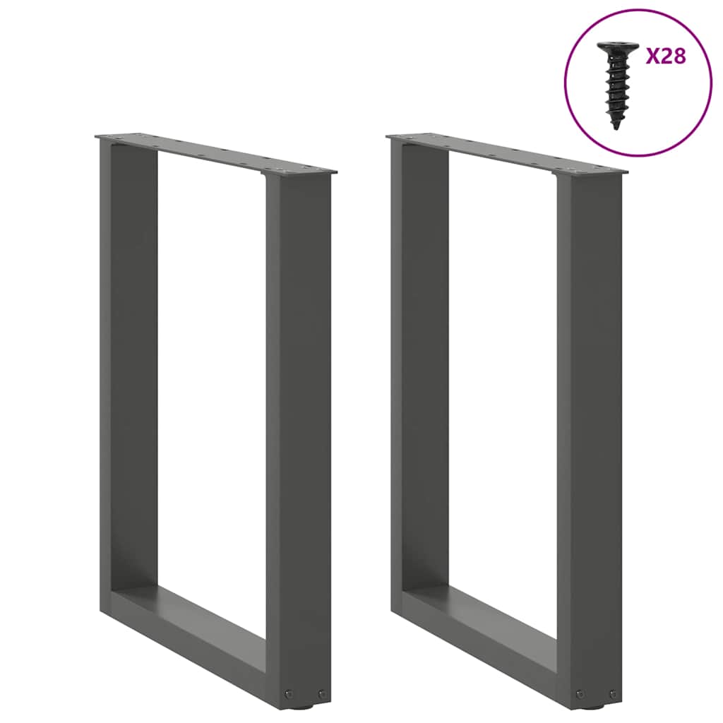 Vidaxl Coffee Table Legs, 2 Pcs, Anthracite, 70X(72-73) Cm, Steel