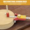 3 In 1 Woodworking Marking Gauge Parallel Line Scriber Arc Line Drawer Height Gauge Inch Measuring Tool
