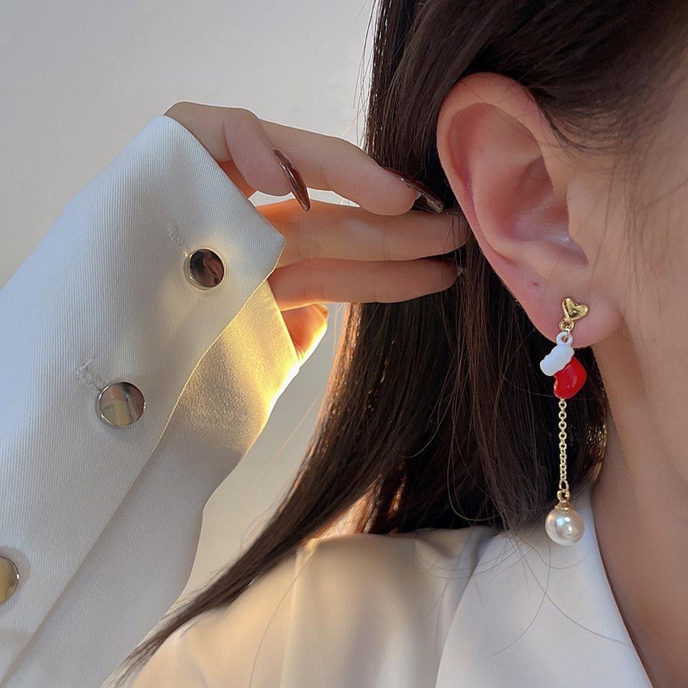 Tree Bear Bow Elk Snowflower Drop Earrings Santa Claus Dangle Earrings Christmas Stud Earrings