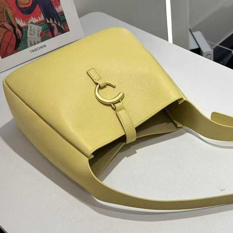 Korean All-matching Bag Women's Fashionable Portable Bucket Genuine Leather High-end Armpit Single-shoulder