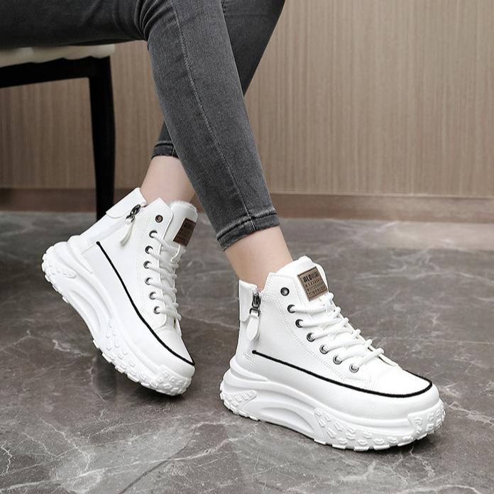 Winter Ladies Shoes New Solid Color Snow Boots Versatile Casual Fashion Cotton Shoes Women's Velvet Sneakers