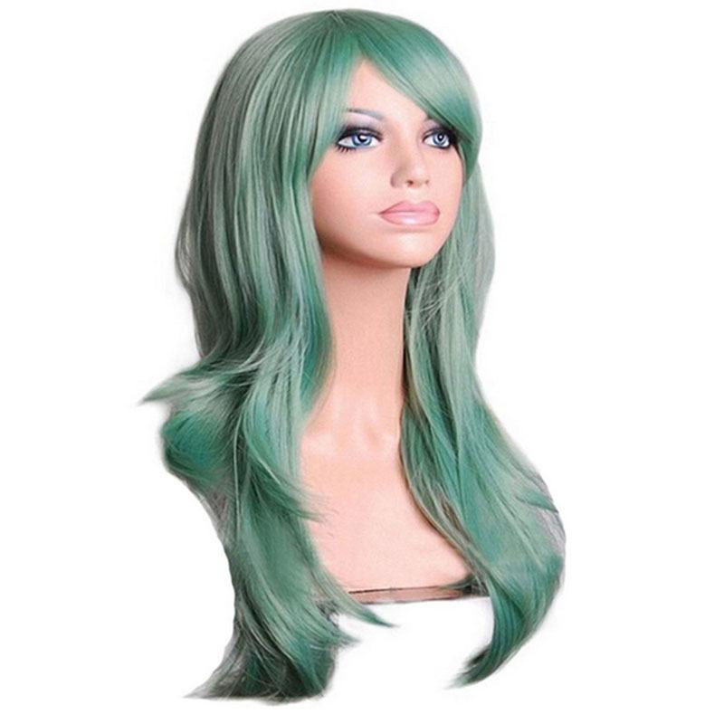 70cm Long Curly High-Temperature Silk Multi-Color Cosplay Wig Air Curl Hair in Stock