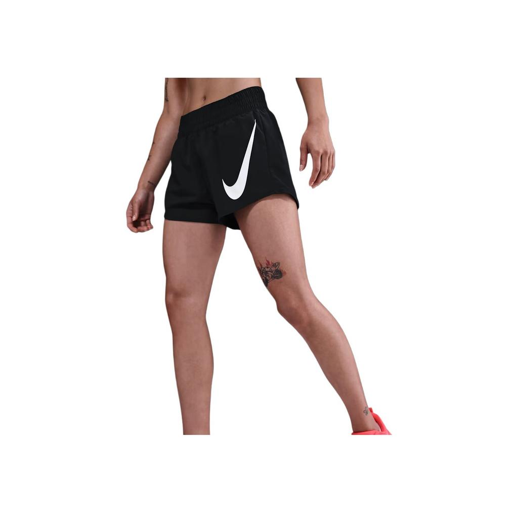 Nike Logo Loose Fit Elastic Waist Three-Quarter Casual Shorts Women shorts Black HV2617-010