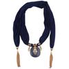 Chiffon Tassel Pendant Scarf Jewelry - Women's Mixed Color Necklace Shawl