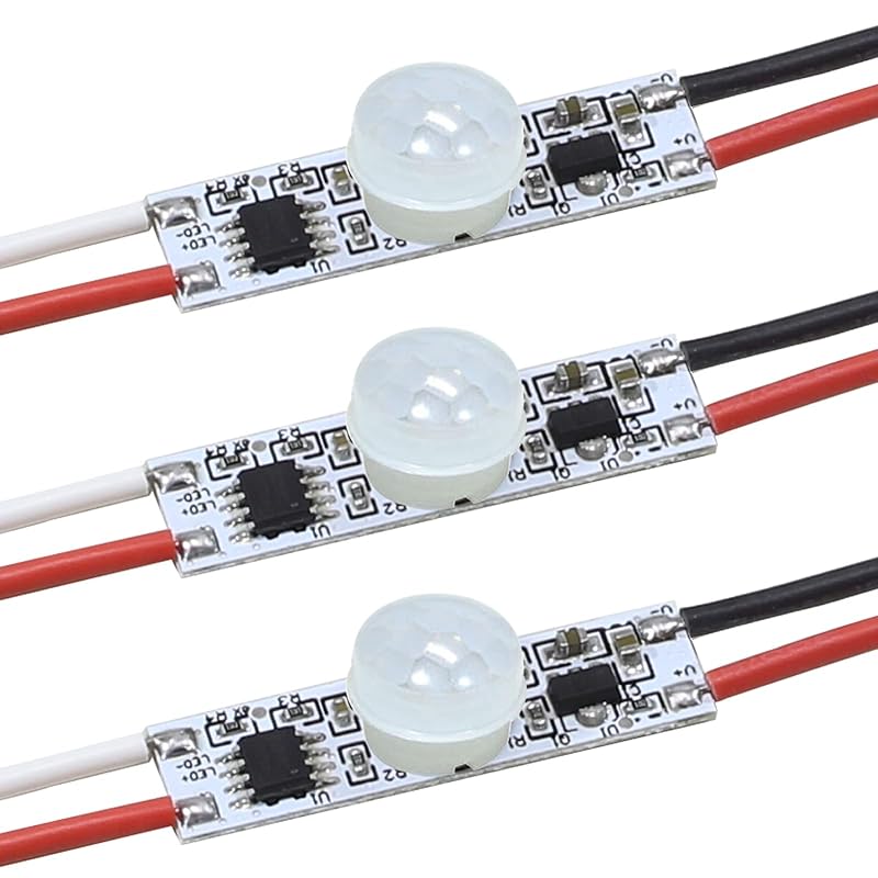 Motion Sensor Switch, DC 3.7v to 24V 4A PIR Motion Sensor for LED Lights, Mini Infrared Sensor Switch That can be Built into The Light bar or Box (3