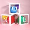 VICASKY Balloon Box Birthday Letter Set Transparent One Balloon Box 1st Year Old Decoration Alphabet Balloon Party Decoration Birthday Reception