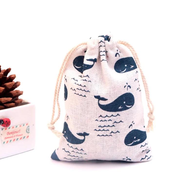 (10x14cm) Cute Cartoon Travel Storage Bag Cotton Drawstring Bag Pouches Candy Favor Holder Jewelry Party Gifts Bag 10pcs/lot