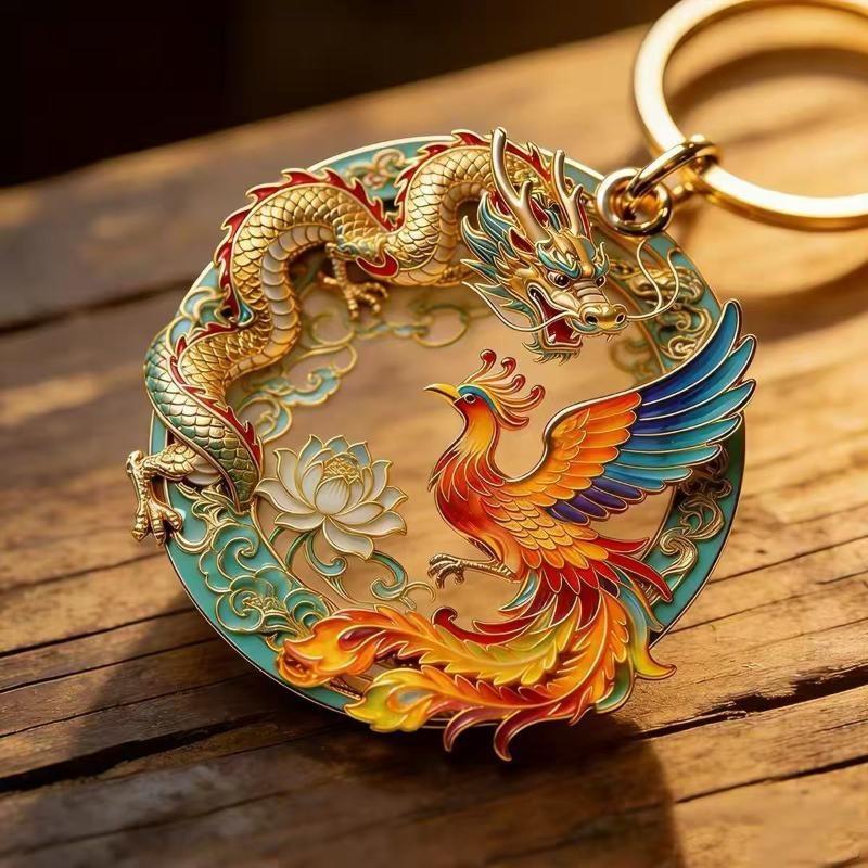 Painted Alloy Enamel Pendant Artistic Chinese Style Skin-friendly Jewelry for Women Traditional Costume Matching Accessory