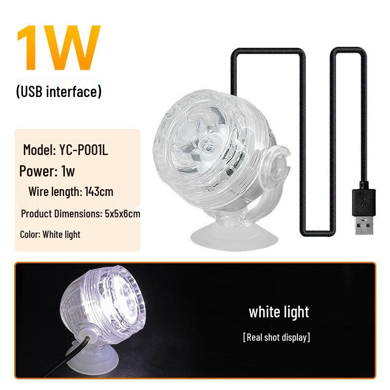 LED Submersible Fish Tank Spotlight, Waterproof Remote-Controlled Seven-Color Light for Aquatic Plants, Small Aquarium and South American Landscaping.