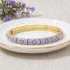 Colorful Chinese Flower Bangle Enamel Floral Women's Hand Bracelet Vintage Cloisonne Bangle  Ladies
