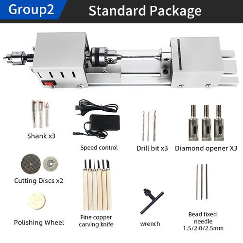 DC12-24V Mini Lathe Machine Tools Beads Machine Woodworking DIY Miniature Lathe with Power Carving Cutter Wood Lathe