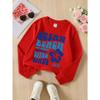 European Sizes Girls' Round Neck Fashion Sweatshirt, Ocean Beach Surf Memories California, Autumn Winter Trendy Print, Casual And Sporty.