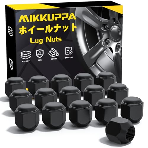 MIKKUPPA Wheel Nuts M12 x P1.5 for Daihatsu Toyota Mitsubishi Taper Troupe Nut Black