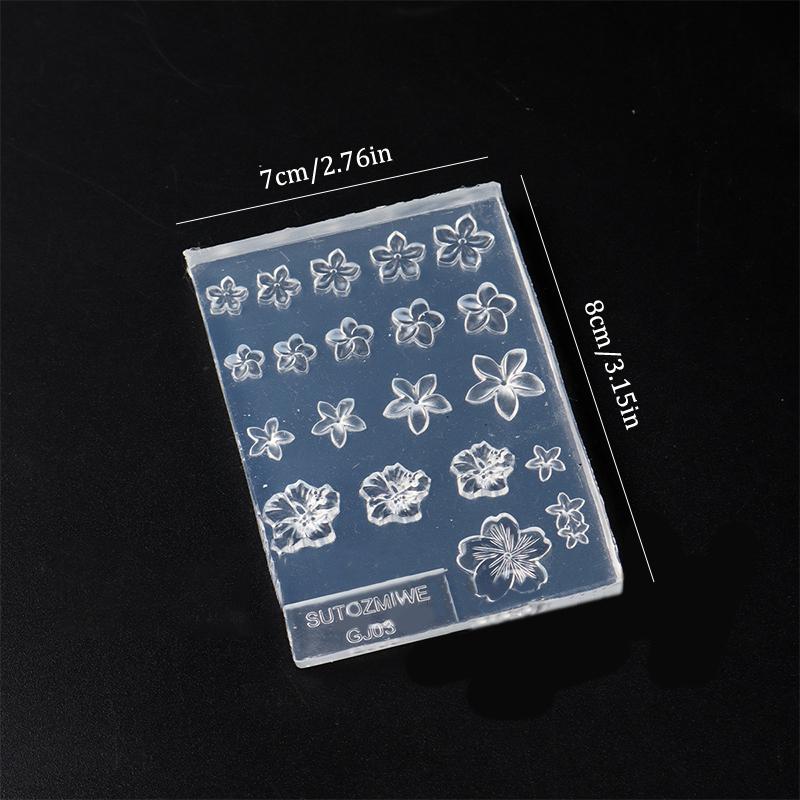 Handmade Diy Frangipani Silicone Nail Art Mold For Manicure Fashionable Flower Nail Art Design Mould High Transparent Template