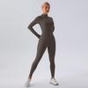 European & American Winter-Style Velvet Brushed Warm Yoga Onesie - Long-Sleeved Fitness Tights for Women